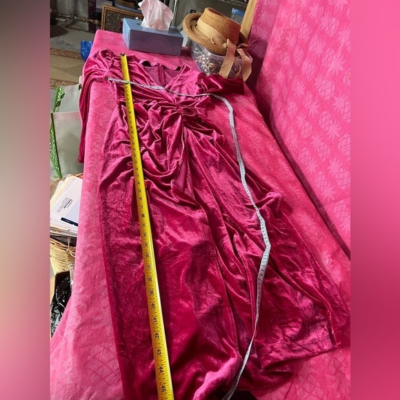 Pink Long Sleeve Velour Party Dress – Size M (NWOT) - Picture 7 of 9